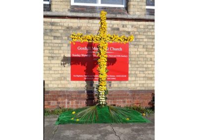 Easter display of daffodils at the Methodist Church